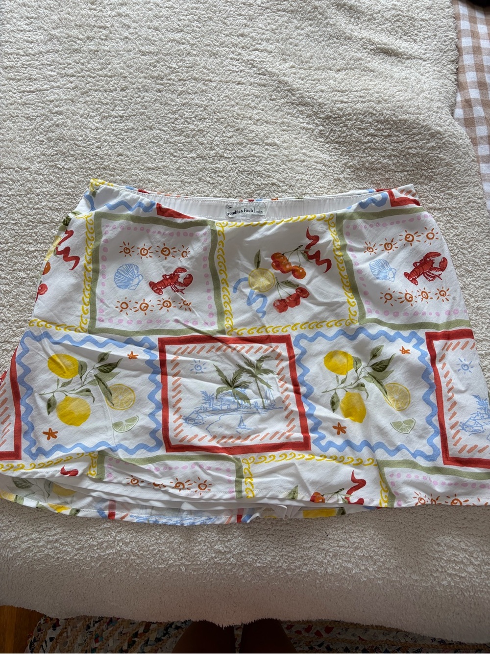 Abercrombie & Fitch Mini Skirt Coastal Print w/ built in shorts
